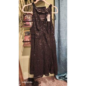 NWT torrid size 12 black sequin dress (large)